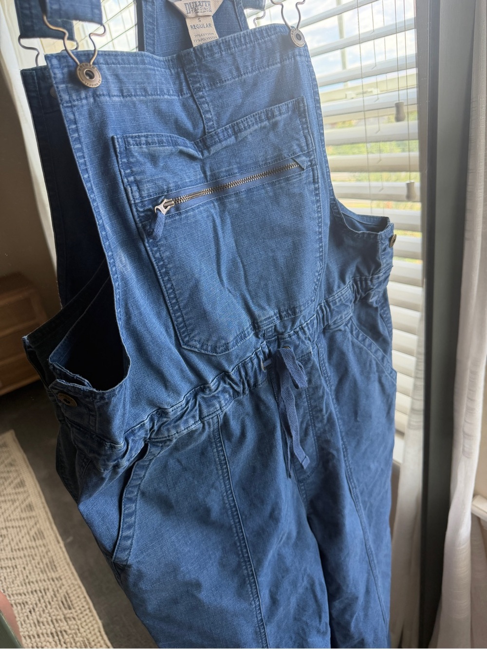DULUTH TRADING CO Daily Denim Drawstring Overalls Jumpsuit Utility Bibs - Picture 4 of 5
